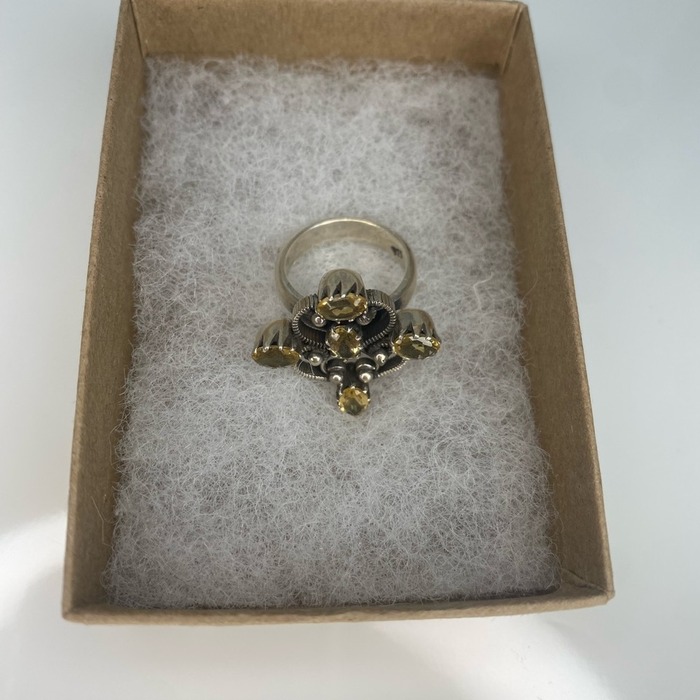 Vintage Citrine Sterling Silver Ring 6